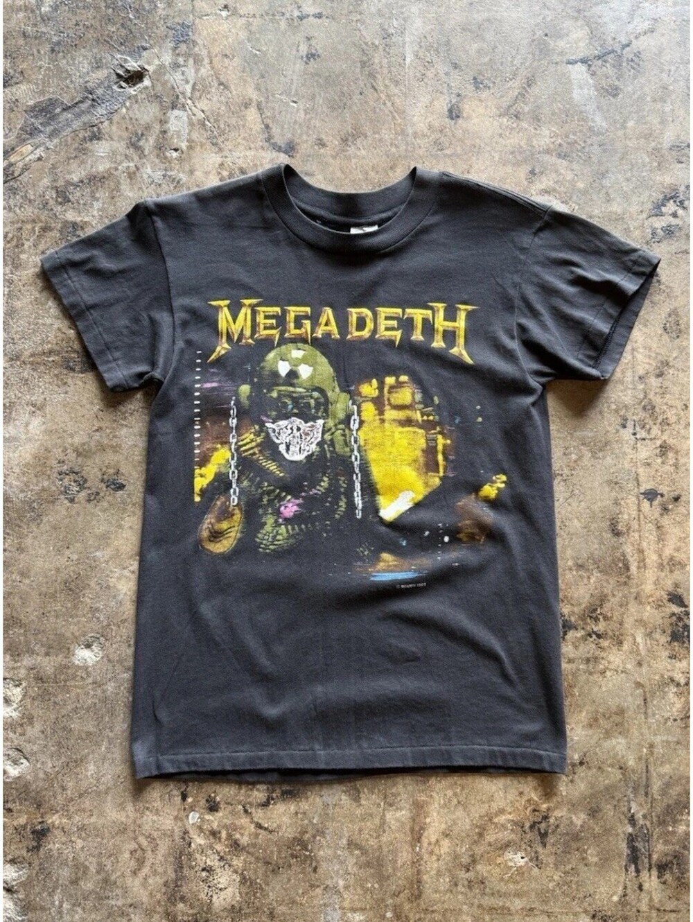 Vintage 80s Megadeth Band So Far So Good T-Shirt Men's Small Single Stitch Black